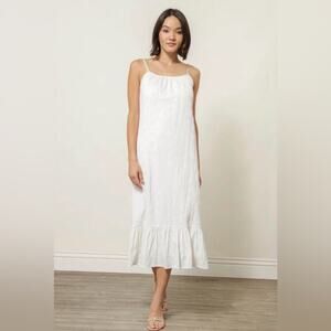 REVOLVE LINE AND DOT Dakota boho flowy embroidered open back midi dress L